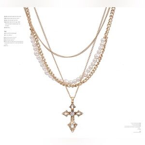 Elegant Layered Cross Pendant Necklace